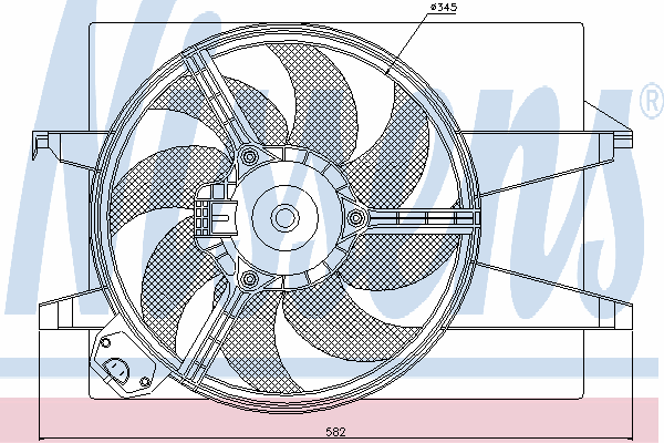 Difusor de radiador, ventilador de refrigeración, condensador del aire acondicionado, completo con motor y rodete 85220 Nissens