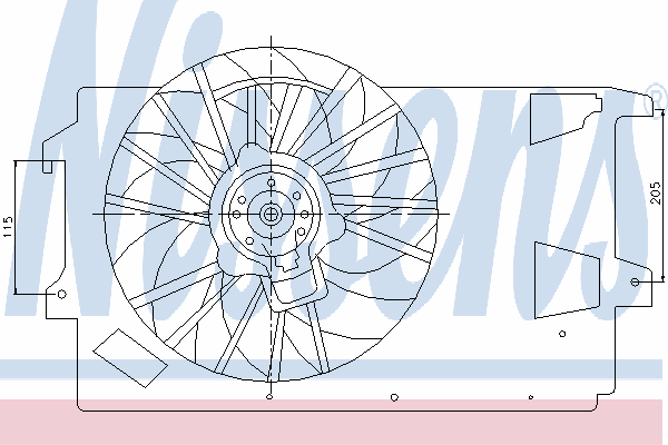 Difusor de radiador, ventilador de refrigeración, condensador del aire acondicionado, completo con motor y rodete 85199 Nissens