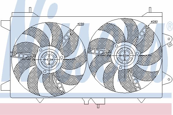 85566 Nissens difusor de radiador, ventilador de refrigeración, condensador del aire acondicionado, completo con motor y rodete