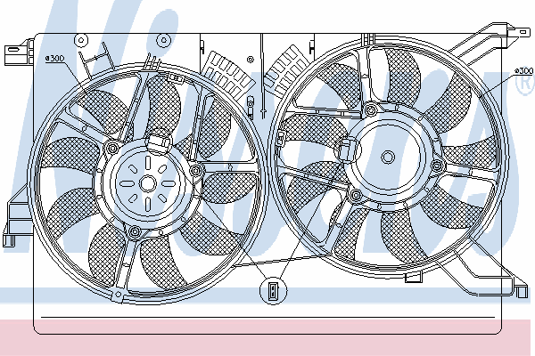 Difusor de radiador, ventilador de refrigeración, condensador del aire acondicionado, completo con motor y rodete 85523 Nissens