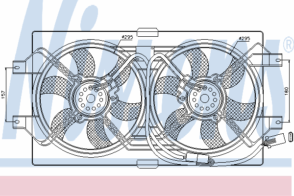 Difusor de radiador, ventilador de refrigeración, condensador del aire acondicionado, completo con motor y rodete 85386 Nissens