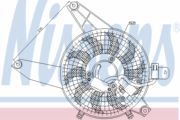 Difusor de radiador, aire acondicionado, completo con motor y rodete 85370 Nissens