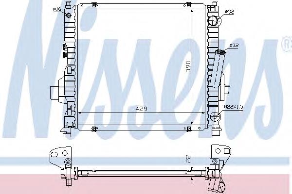 Radiador refrigeración del motor 63984 Nissens