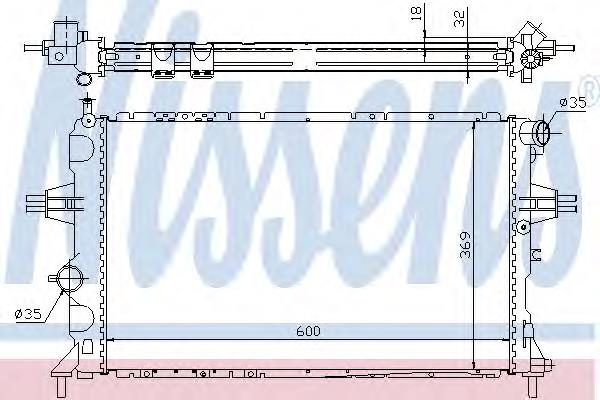 Radiador refrigeración del motor 63006A Nissens