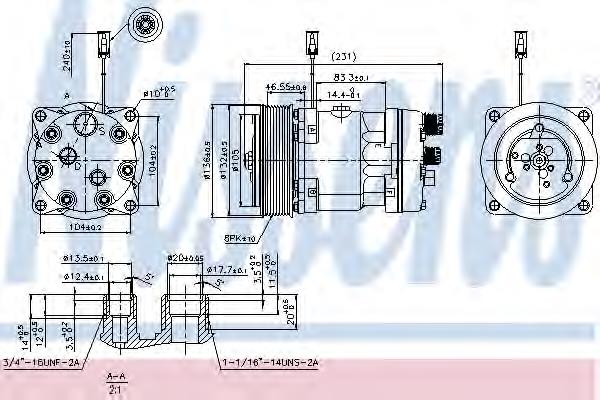 Compresor de aire acondicionado 89410 Nissens