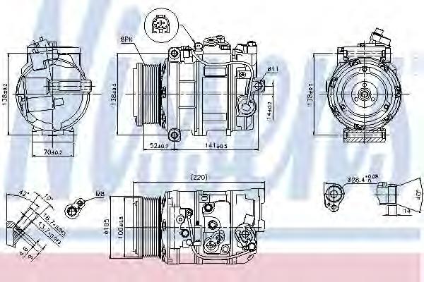 Compresor de aire acondicionado 89412 Nissens
