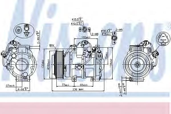 Compresor de aire acondicionado 89511 Nissens