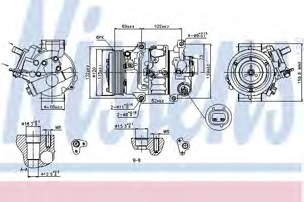 Compresor de aire acondicionado 89314 Nissens