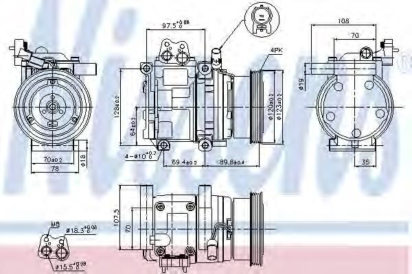 89290 Nissens compresor de aire acondicionado