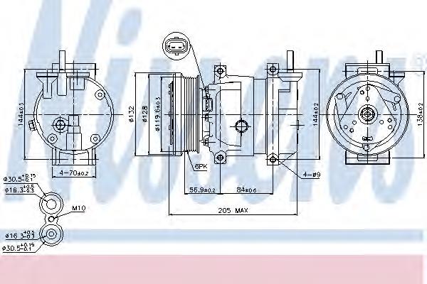 Compresor de aire acondicionado 89221 Nissens