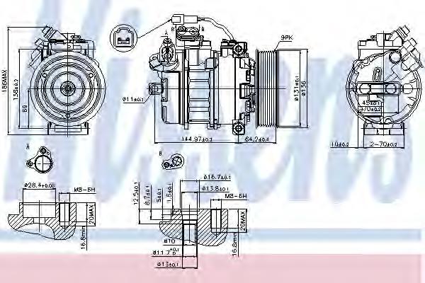 Compresor de aire acondicionado 89371 Nissens