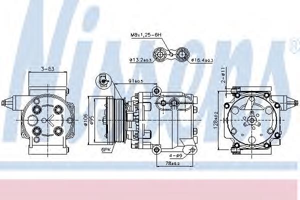 Compresor de aire acondicionado 89358 Nissens