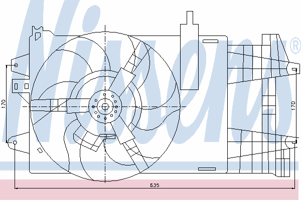 85050 Nissens difusor de radiador, ventilador de refrigeración, condensador del aire acondicionado, completo con motor y rodete