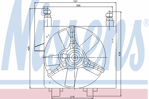 Difusor de radiador, ventilador de refrigeración, condensador del aire acondicionado, completo con motor y rodete 85056 Nissens