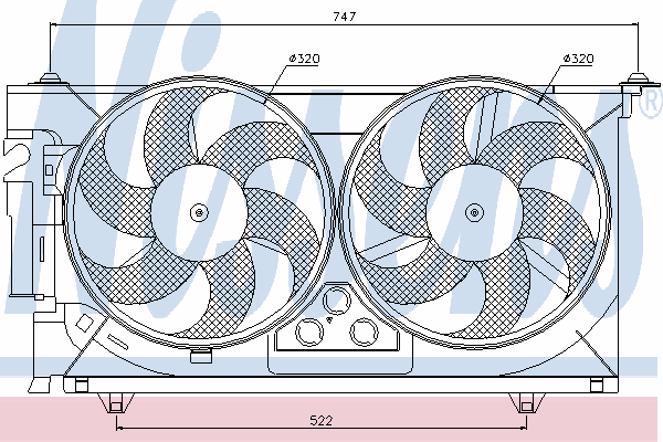 DER21003 Denso difusor de radiador, ventilador de refrigeración, condensador del aire acondicionado, completo con motor y rodete