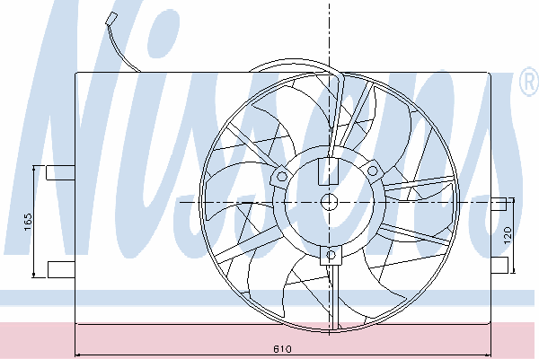 85079 Nissens difusor de radiador, ventilador de refrigeración, condensador del aire acondicionado, completo con motor y rodete