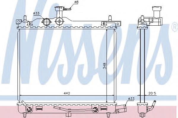 Radiador refrigeración del motor 67547 Nissens