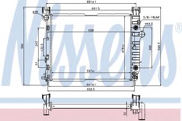 Radiador refrigeración del motor 69451 Nissens