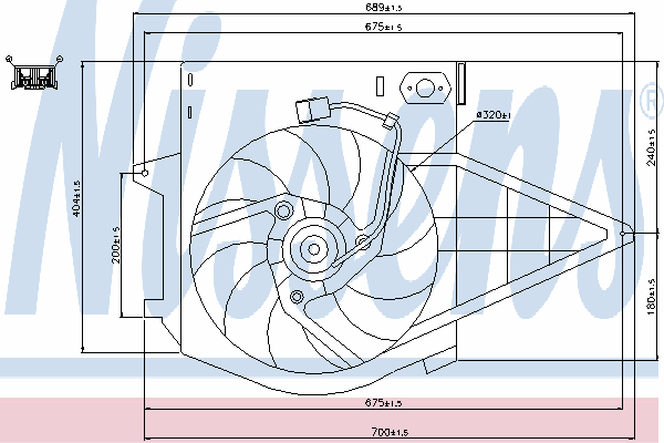 Difusor de radiador, ventilador de refrigeración, condensador del aire acondicionado, completo con motor y rodete 85003 Nissens