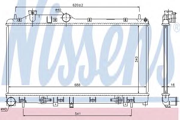 Radiador refrigeración del motor 67725 Nissens