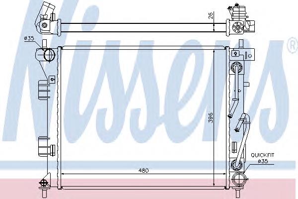 67608 Nissens radiador refrigeración del motor