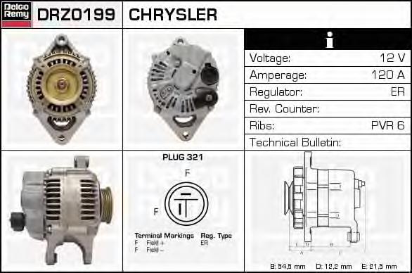 DRZ0199 Delco Remy alternador