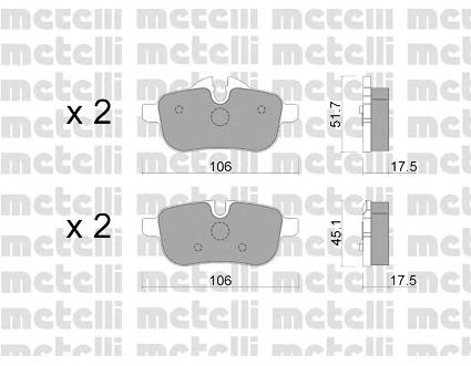 22-0919-0 Metelli pastillas de freno traseras