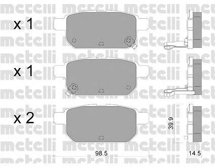 22-0915-0 Metelli pastillas de freno traseras