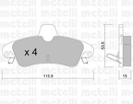 22-0143-1 Metelli pastillas de freno traseras