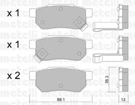 22-0170-1 Metelli pastillas de freno traseras
