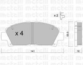 22-0166-0 Metelli pastillas de freno delanteras