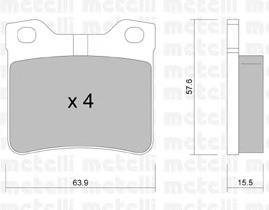 22-0192-1 Metelli pastillas de freno traseras