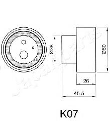 BEK07 Japan Parts rodillo, cadena de distribución