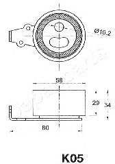 BEK05 Japan Parts rodillo, cadena de distribución