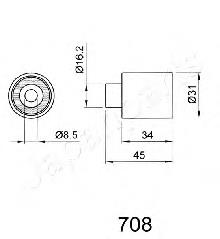 BE-708 Japan Parts rodillo intermedio de correa dentada