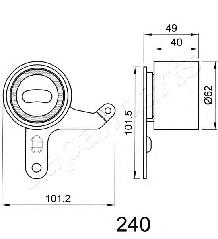 BE240 Japan Parts rodillo, cadena de distribución