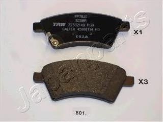 Pastillas de freno delanteras Japan Parts PA801AF