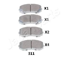 PA-511AF Japan Parts pastillas de freno delanteras