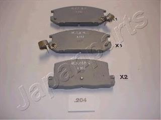 PP204AF Japan Parts pastillas de freno traseras