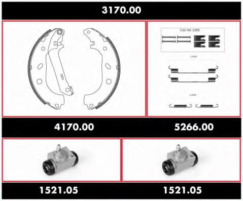 Juego de zapatas de frenos de tambor, con cilindros, completo K24071 Brembo