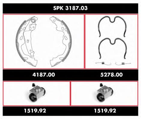 Juego de zapatas de frenos de tambor, con cilindros, completo K59049 Brembo