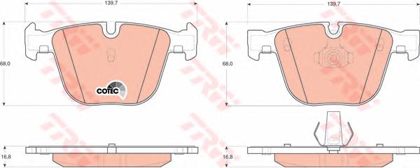 GDB1502 TRW Pastillas freno traseras