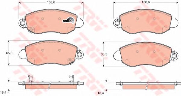 Comprar GDB1424 TRW Pastillas delanteras de freno