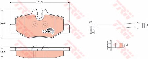 Comprar GDB1601 TRW Pastillas de freno traseras