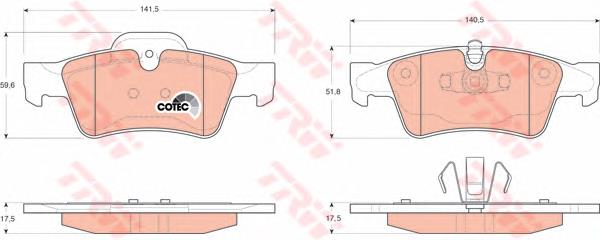Pastillas traseras TRW GDB1643