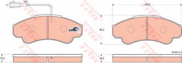 Pastillas de freno GDB1518 TRW