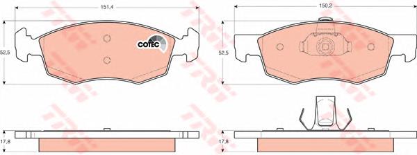 Comprar GDB1588 TRW Pastillas delanteras de freno
