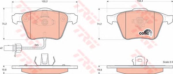 Comprar GDB1554 TRW Pastillas delanteras de freno