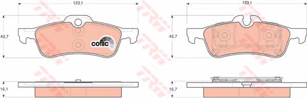 GDB1561 TRW Pastillas freno traseras