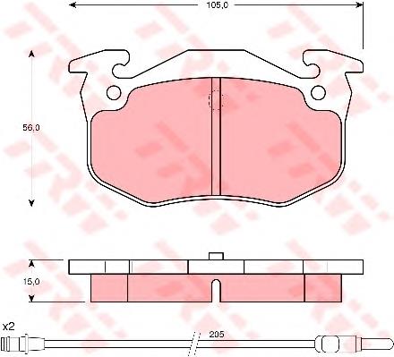 Pastillas de freno traseras GDB1120 TRW